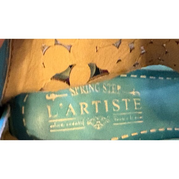 $160 Spring Step L’Artiste 41 9.5 10 Sandals Cutout Bootie Kenzee Shoes Blue - Picture 9 of 10